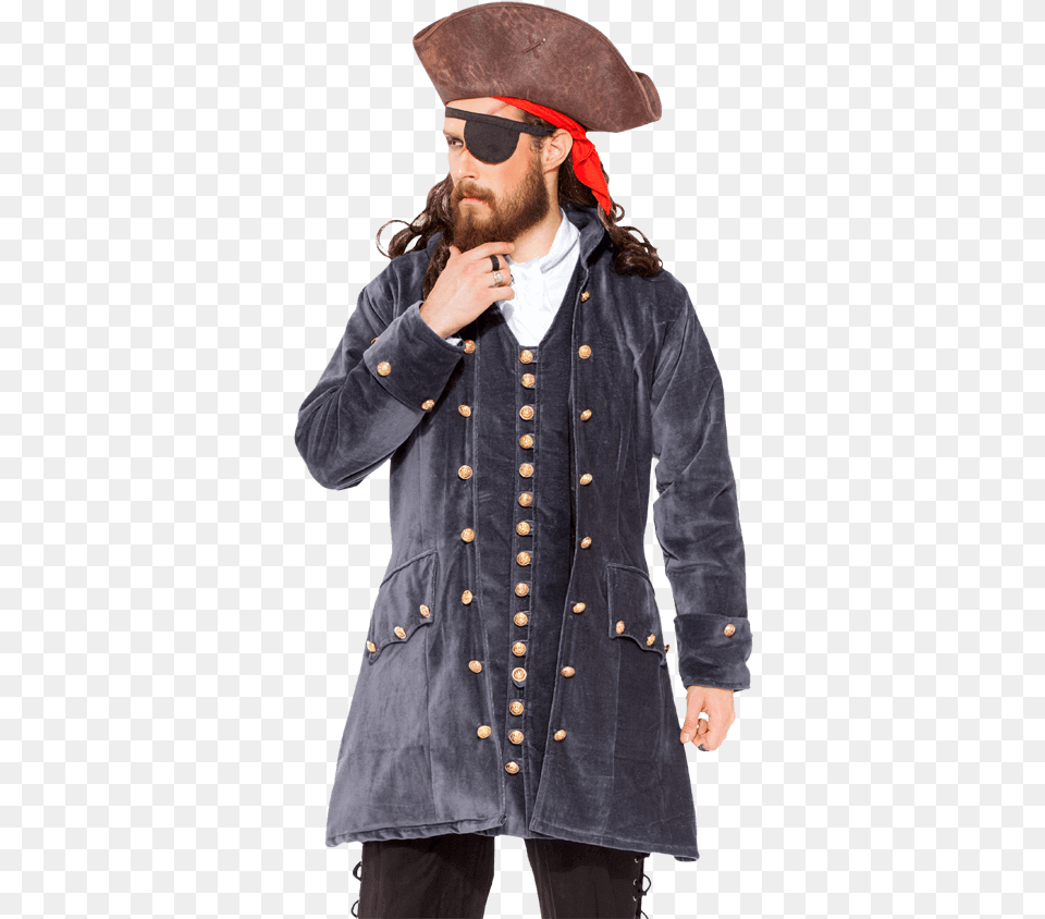 Captain Bridge Coat Medieval Ship39s Captain, Clothing, Overcoat, Person, Pirate Free Png Download