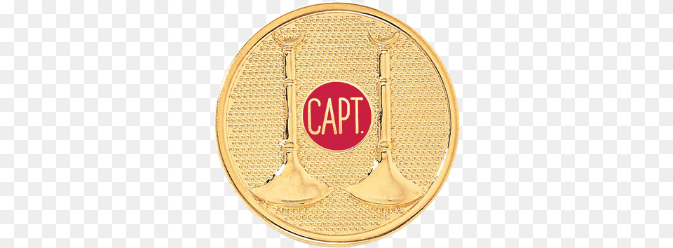 Captain Hat Badge With Two Vertical Horns Solid, Gold Free Png Download