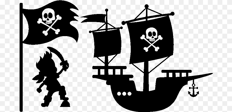 Captain Hook Piracy Logo, Gray Free Transparent Png