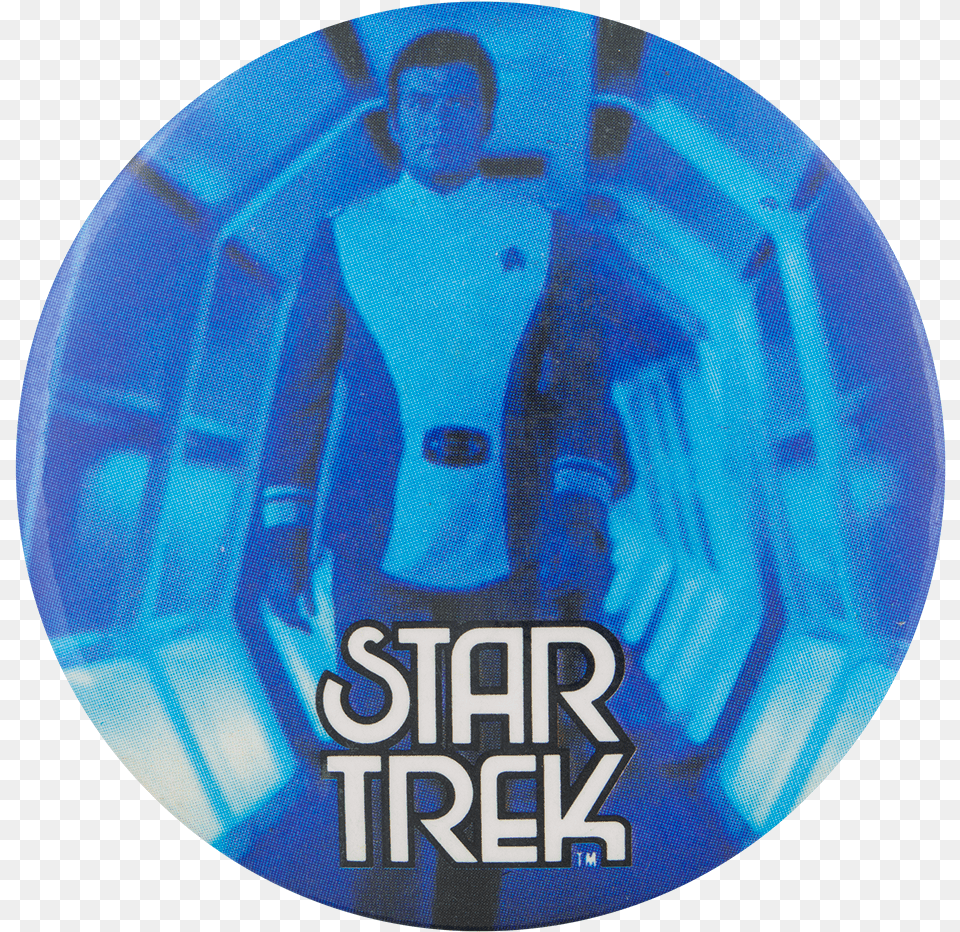 Captain Kirk Blue Star Trek Entertainment Button Museum Circle, Sphere, Adult, Male, Man Free Png Download