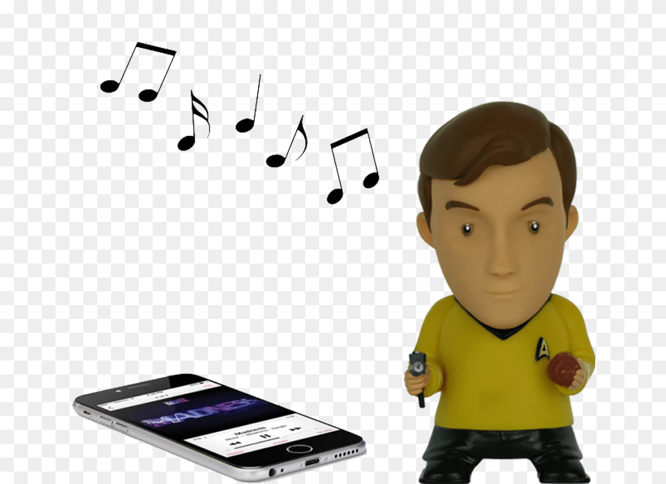 Captain Kirk Bluetooth Figure Speaker With Sound Effects Loudspeaker, Electronics, Mobile Phone, Phone, Doll Png