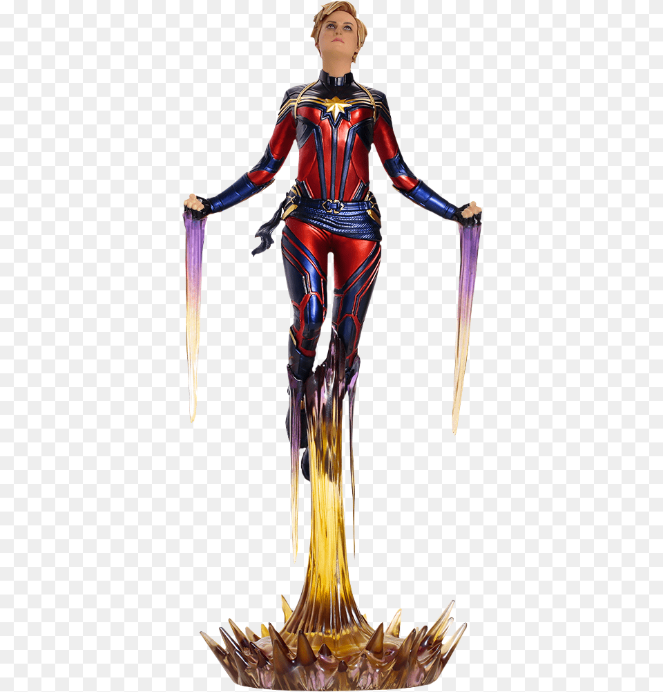Captain Marvel 110th Scale Statue Captain Marvel Iron Studios, Adult, Female, Person, Woman Free Png