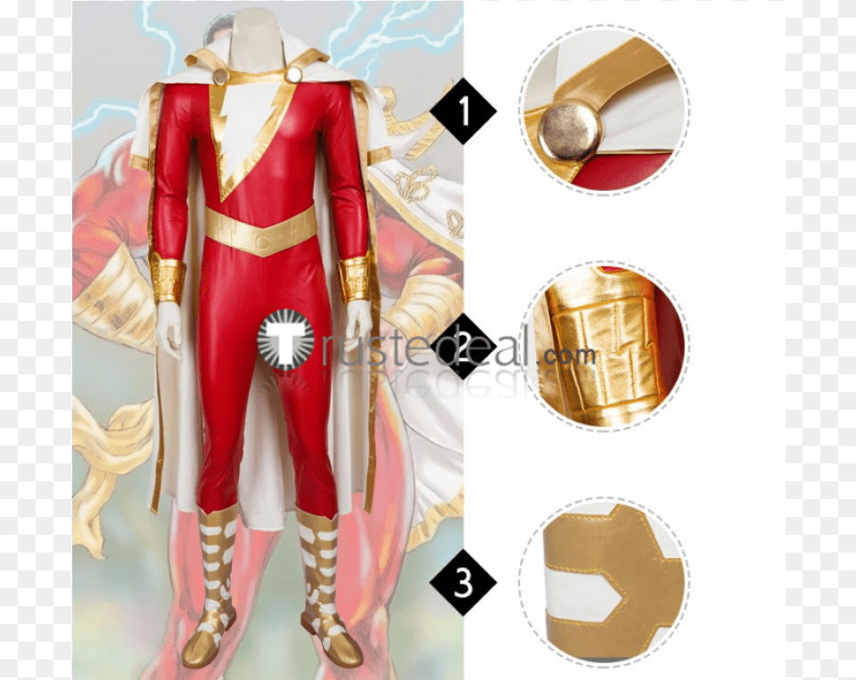 Captain Marvel Billy Batson Shazam Cosplay Costume, Adult, Clothing, Female, Person Free Png Download
