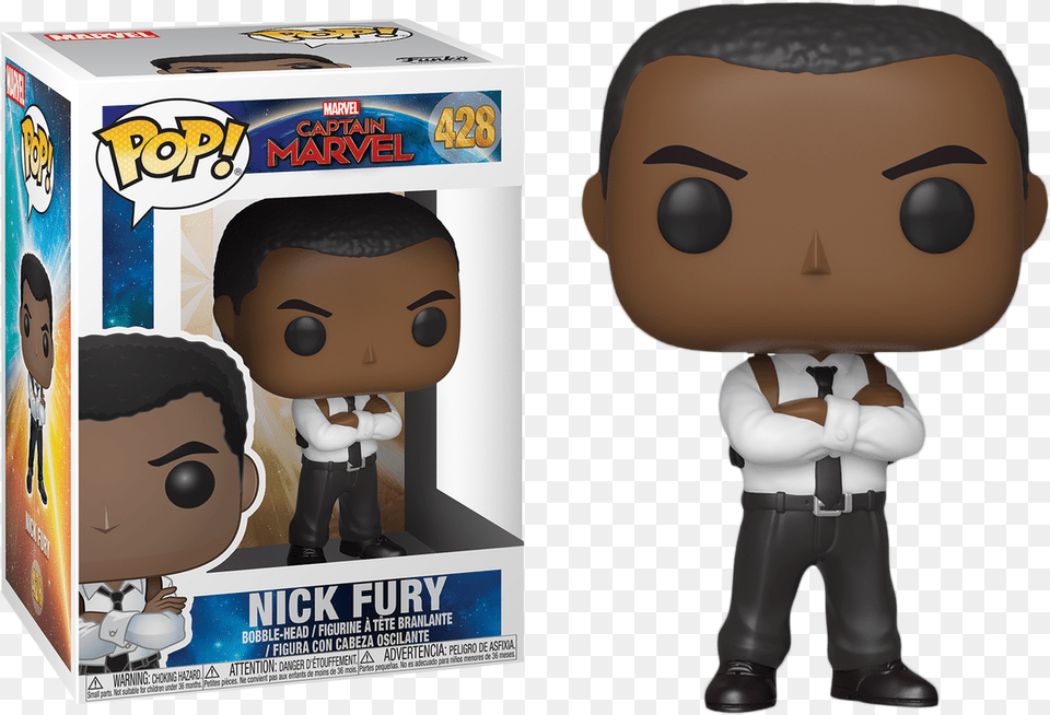 Captain Marvel Captain Marvel Nick Fury Pop, Baby, Person, Adult, Face Png