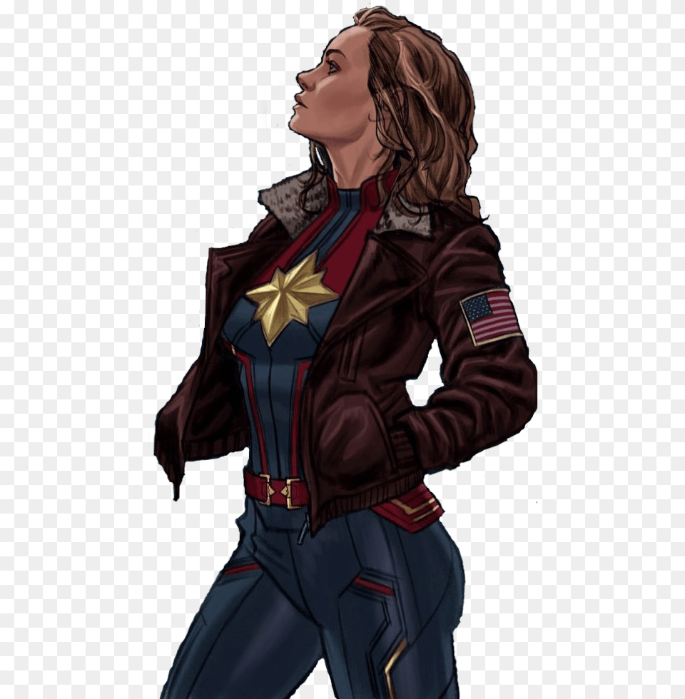 Captain Marvel Captainmarvel Carol Danvers Caroldanvers Captain Marvel Jacket Comics, Book, Clothing, Coat, Publication Png Image