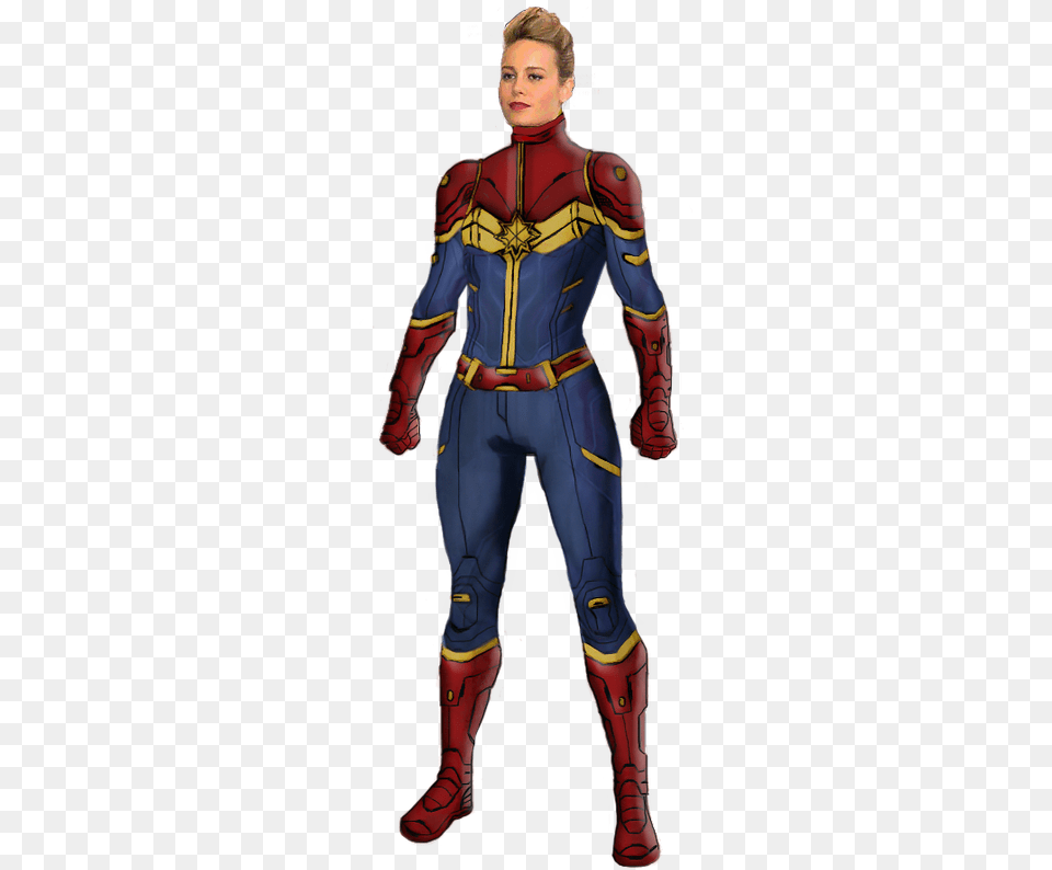 Captain Marvel Costume, Clothing, Person, Adult, Female Png Image