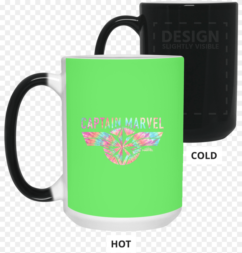 Captain Marvel Logo Banner Tie Dye Colors Color Changing 23 Years And Counting, Cup, Beverage, Coffee, Coffee Cup Free Png