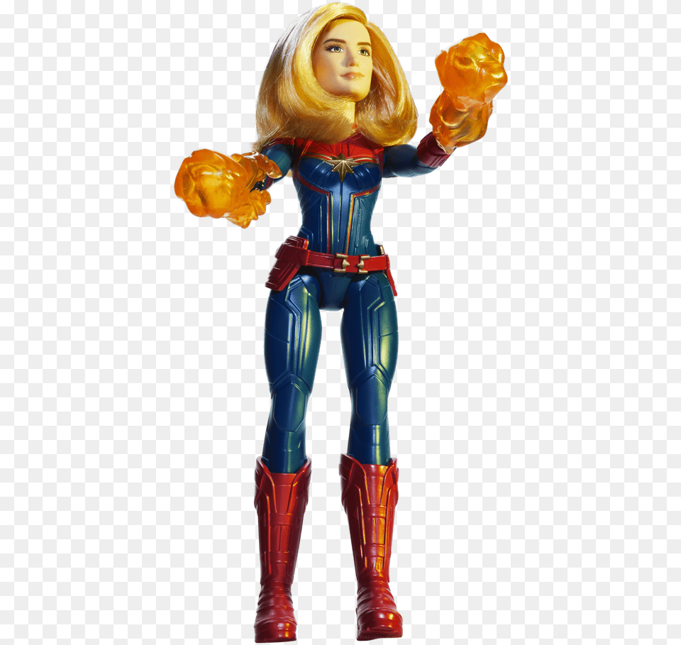 Captain Marvel Movie Cosmic Captain Marvel Doll Captain Marvel Action Dolls, Person, Figurine, Face, Head Free Png