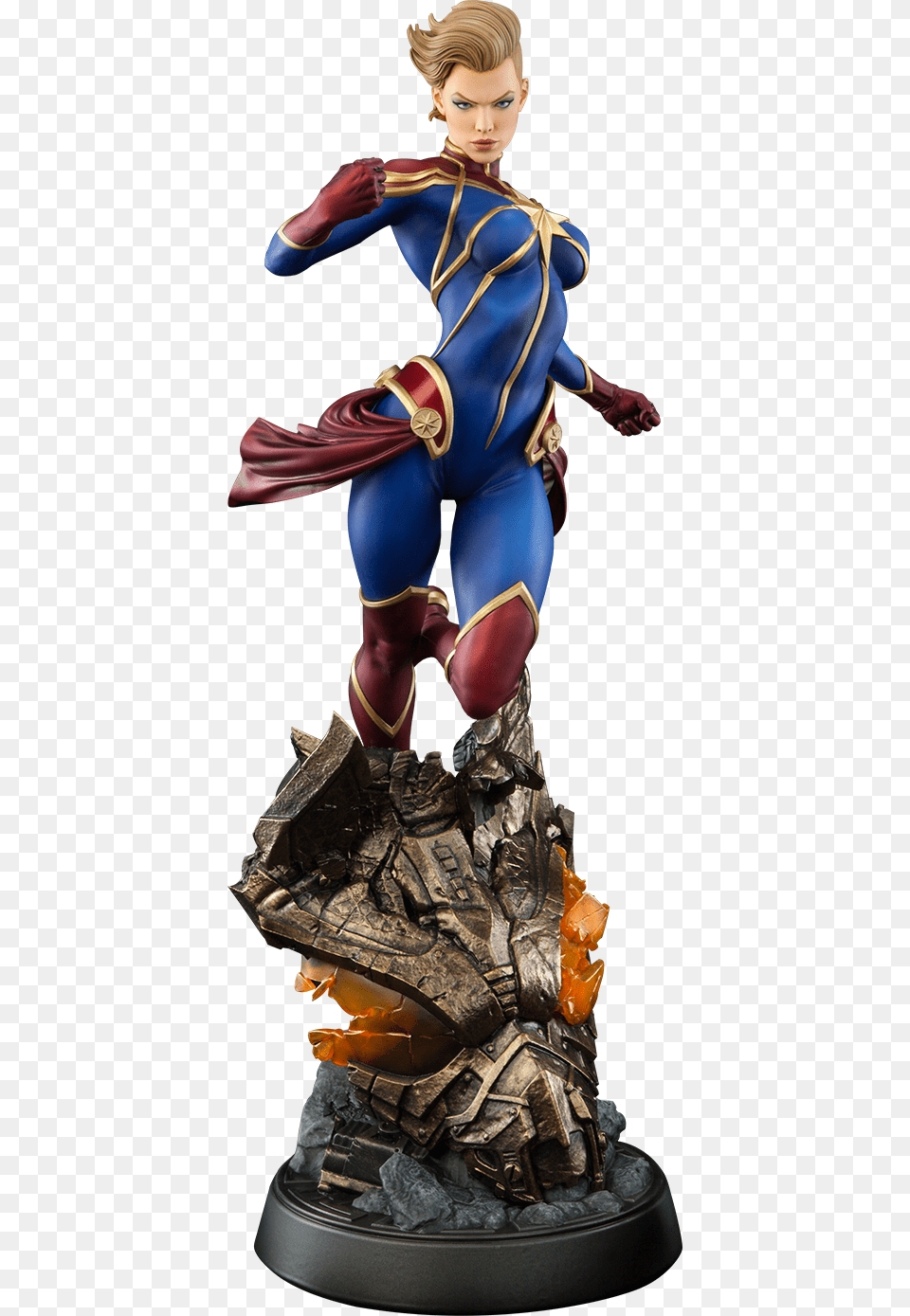Captain Marvel Premium Format Figur, Figurine, Person, Face, Head Free Transparent Png