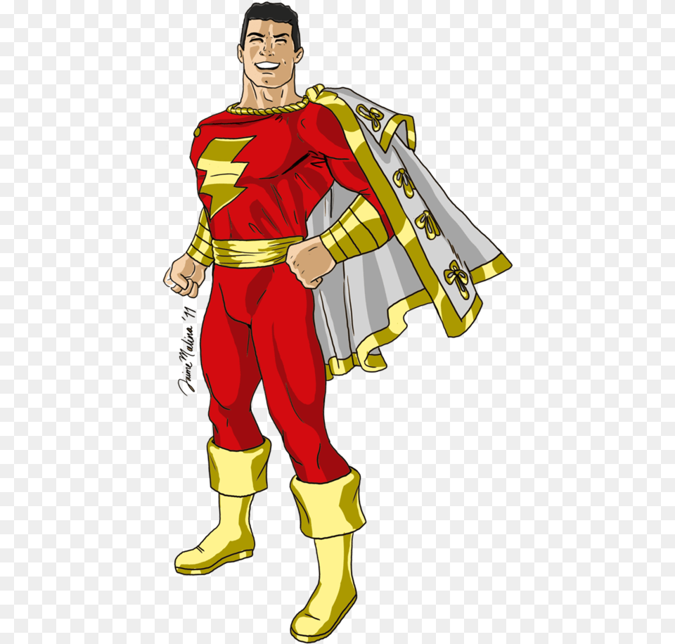 Captain Marvel Shazam, Book, Cape, Clothing, Comics Png Image