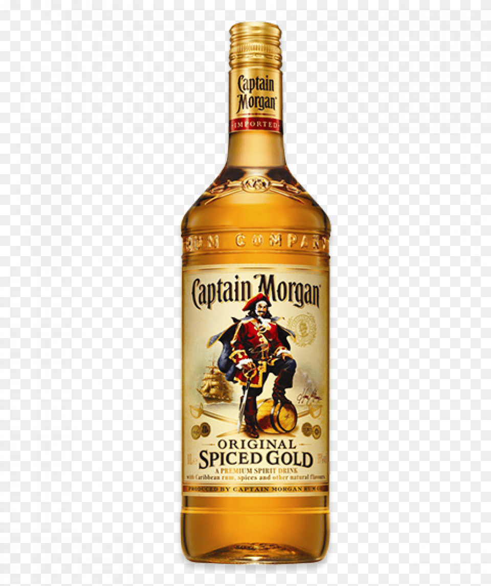 Captain Morgan 1 Litre Captain Morgan Gold Spiced, Alcohol, Beverage, Liquor, Adult Free Png