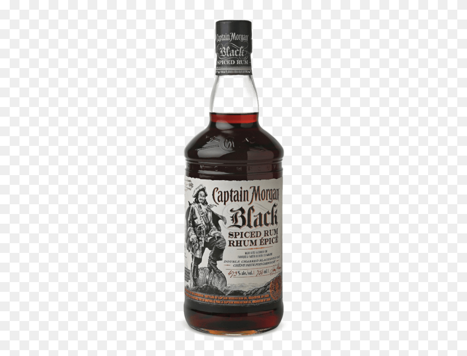 Captain Morgan Black Spiced Rum Alcohol Percentage, Liquor, Beverage, Person, Adult Png Image