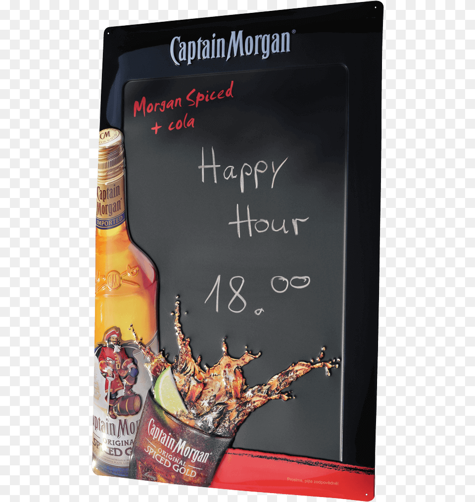 Captain Morgan Chalkboard 40 Cm X 60 Cm Embossed Lager, Alcohol, Beer, Beverage, Bottle Free Png