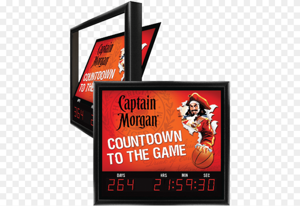 Captain Morgan Countdown Clock Slam Dunk, Advertisement, Screen, Monitor, Hardware Free Png
