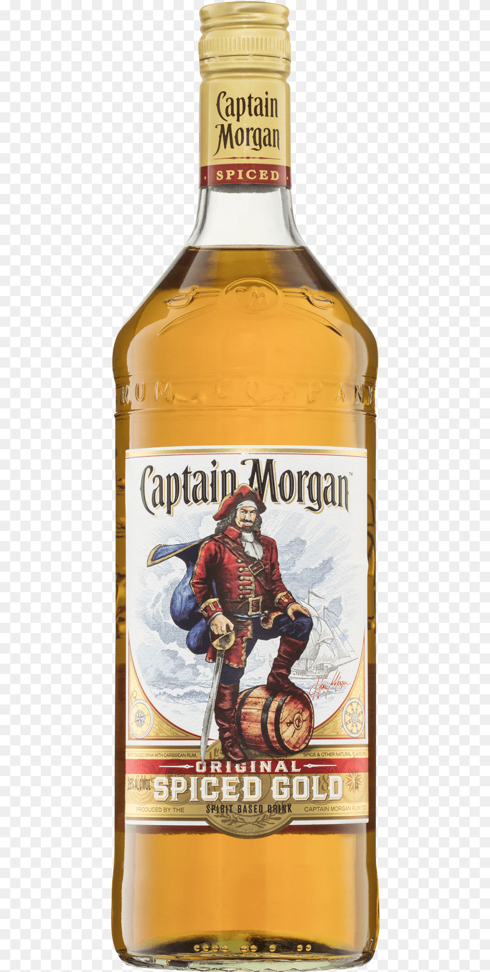 Captain Morgan Original Spiced Gold 1l Bottle Ron Cubay Carta Dorada, Alcohol, Beverage, Liquor, Adult Png Image