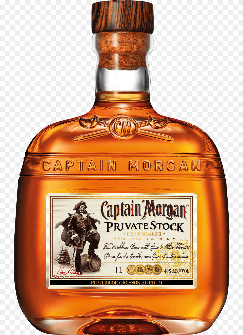 Captain Morgan Private Stock Spiced Rum 750 Ml Captain Morgan Private Stock, Liquor, Alcohol, Beverage, Person Free Transparent Png