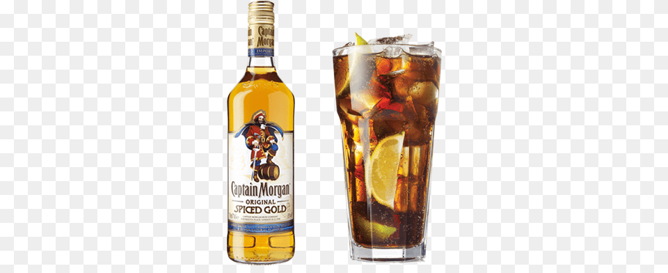 Captain Morgan Rum Original Spiced, Alcohol, Beverage, Liquor, Glass Free Transparent Png