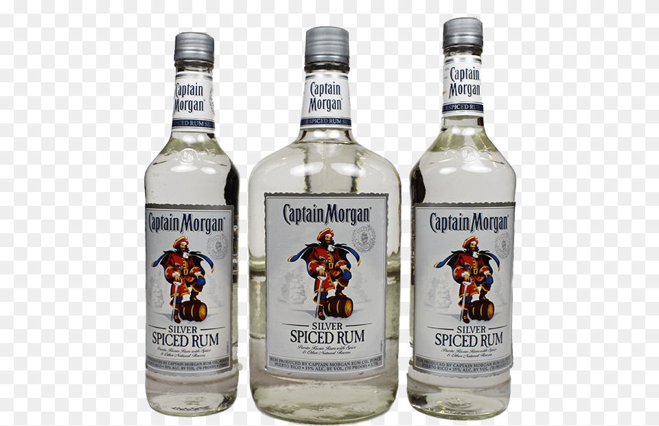 Captain Morgan Silver Spiced Rum, Alcohol, Beverage, Liquor, Baby Free Png
