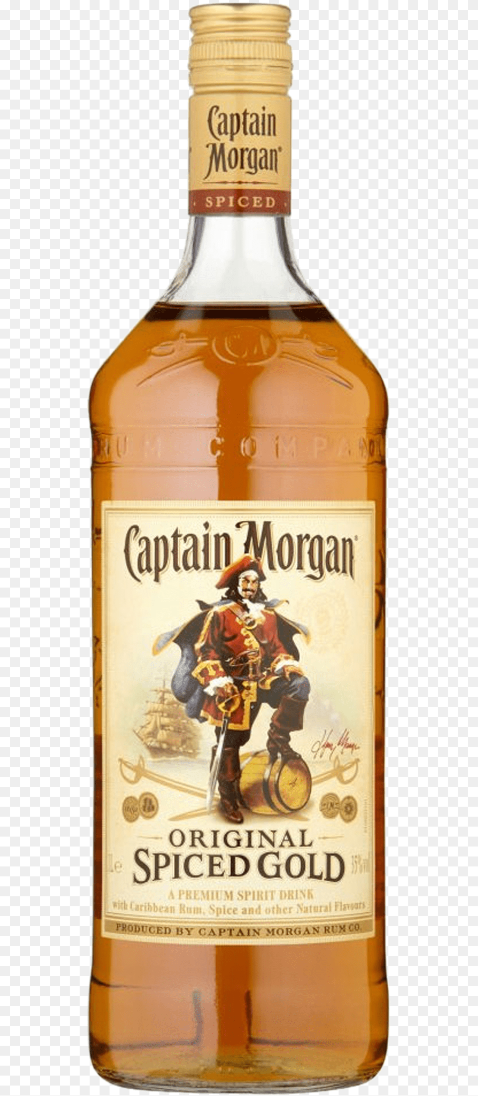 Captain Morgan Spiced Gold 1l, Alcohol, Beverage, Liquor, Adult Png