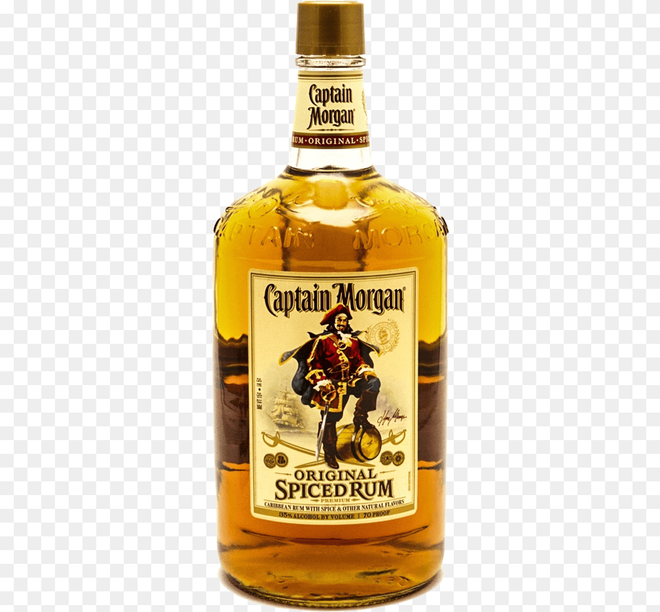 Captain Morgan Spiced Rum 175 Liter, Alcohol, Beverage, Liquor, Adult Png