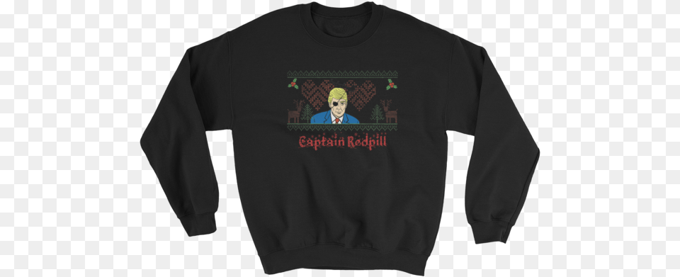 Captain Redpill Christmas Sweatshirt Astroworld Merch, Clothing, Knitwear, Long Sleeve, Sweater Png