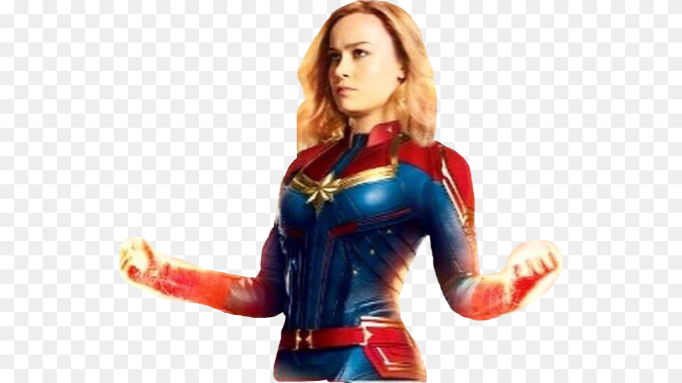 Captainmarvel Caroldanvers Vers Marvel Mcu Brielarson Costume, Clothing, Person, Adult, Female Free Png