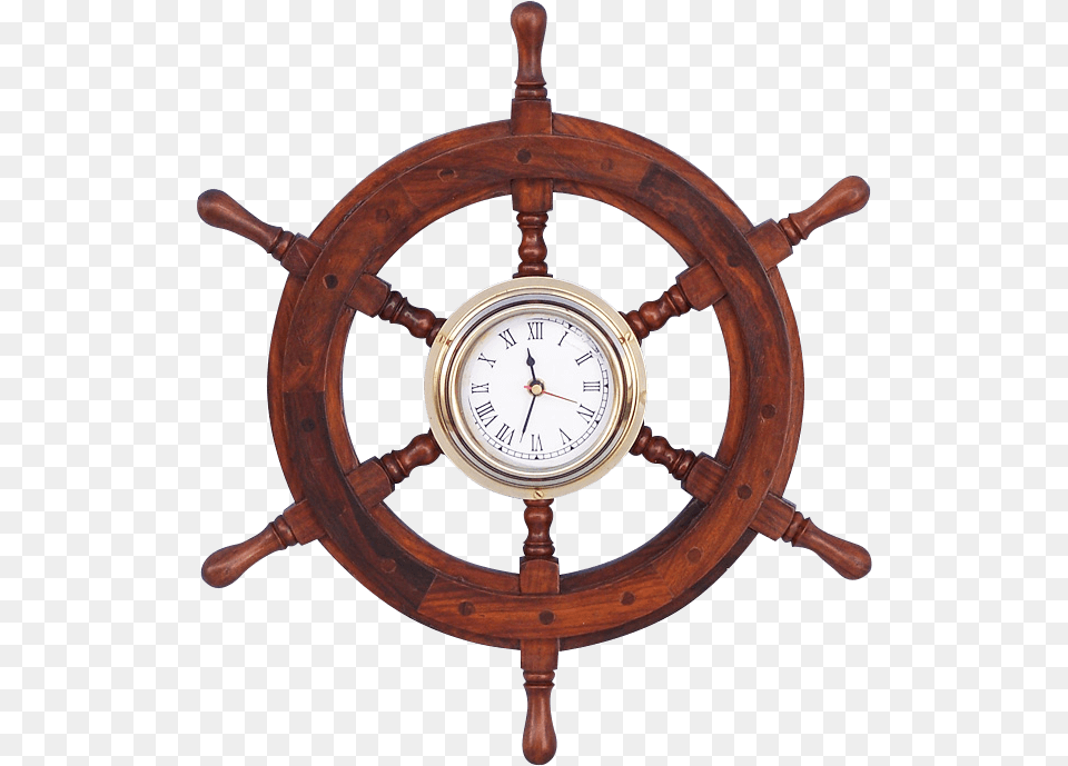 Captains Wheel Wall Clock, Machine, Transportation, Vehicle, Steering Wheel Free Transparent Png