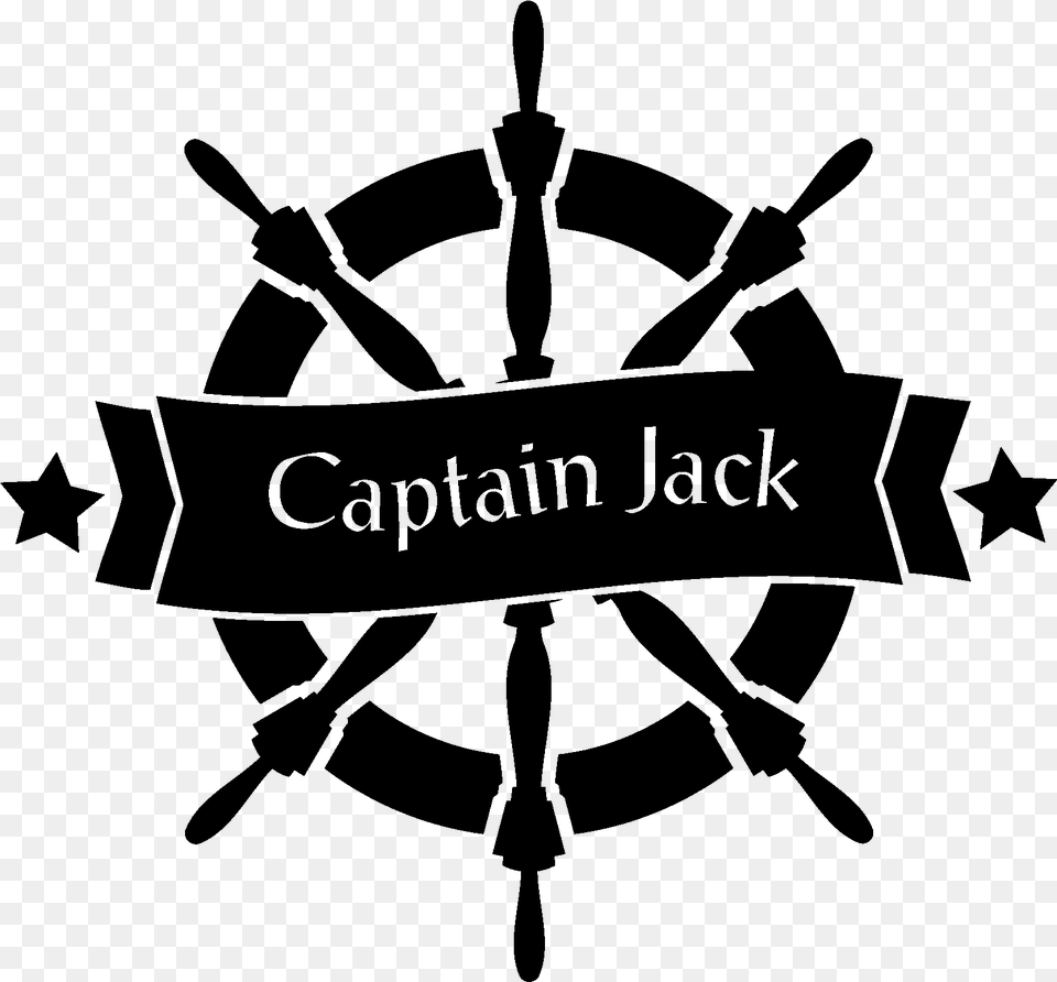 Captains Wheel With Custom Name Inside Banner Decal Ship Steering Wheel Clipart, Gray Png