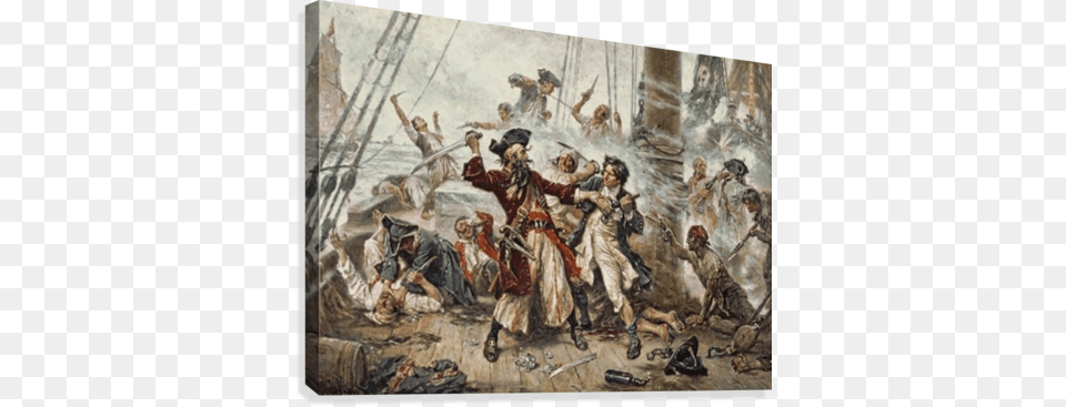 Capture Of The Pirate Canvas Print Capture Of The Pirate Blackbeard, Art, Painting, Adult, Wedding Free Png Download
