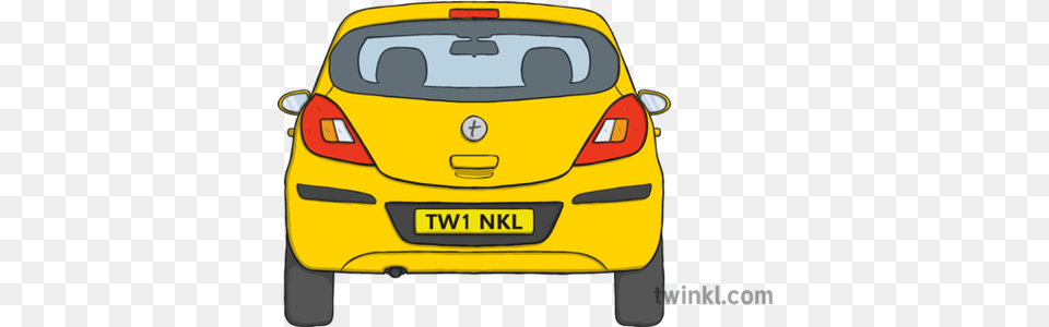 Car Back Illustration Twinkl Car Back Illustration, License Plate, Transportation, Vehicle, Taxi Free Png