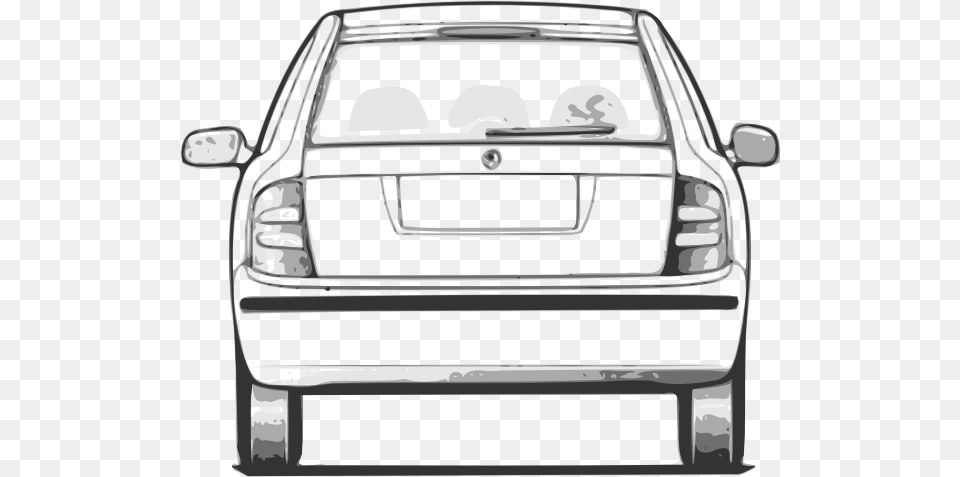Car Back View Car Drawing Back View, Bumper, Transportation, Vehicle, Sedan Free Png Download