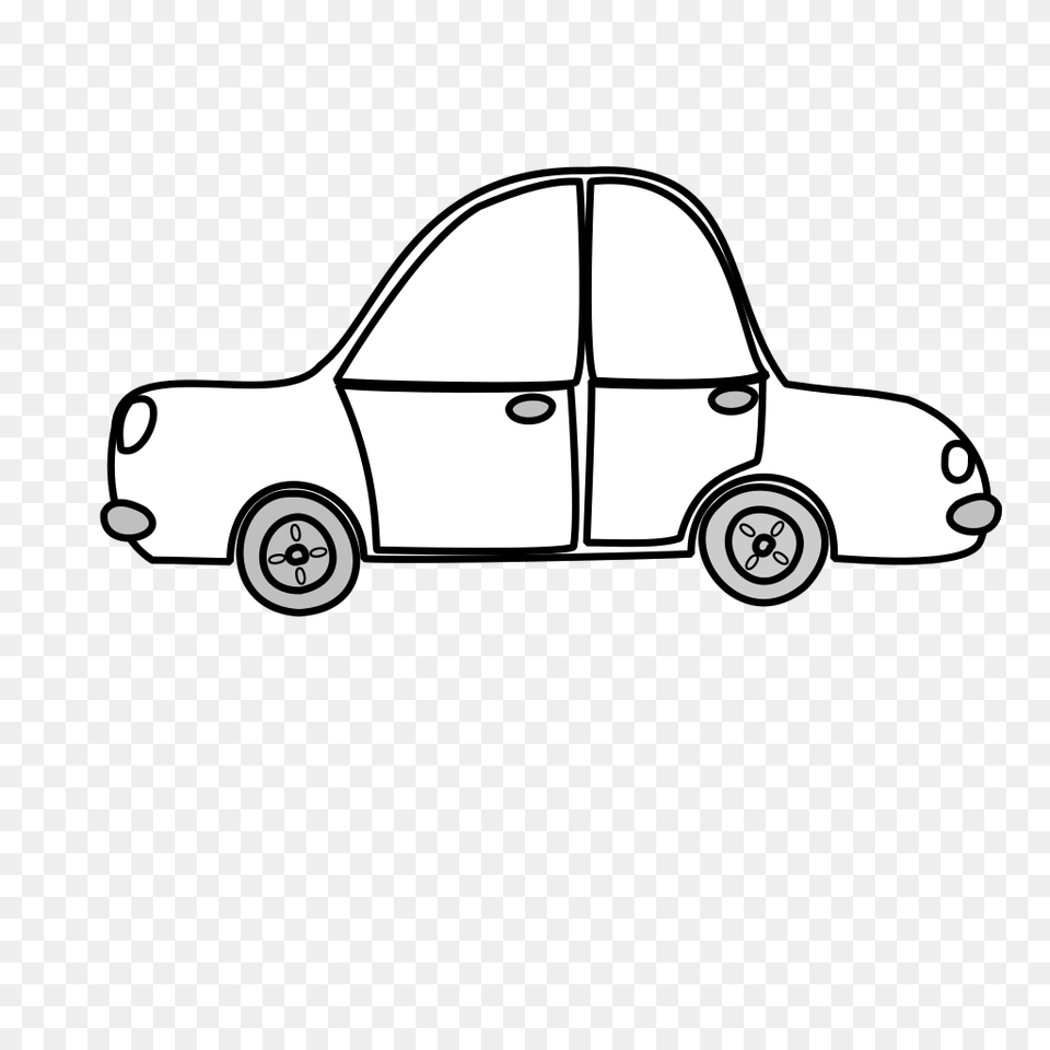 Car Black And White Clipart Non Living Things Clipart Black And White, Sedan, Stencil, Transportation, Vehicle Png