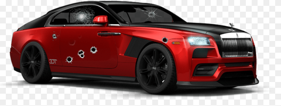 Car Bulletholes Glass Guns Dk925designs Rolls Royce Wraith Bentley Red Car, Wheel, Vehicle, Coupe, Machine Png Image