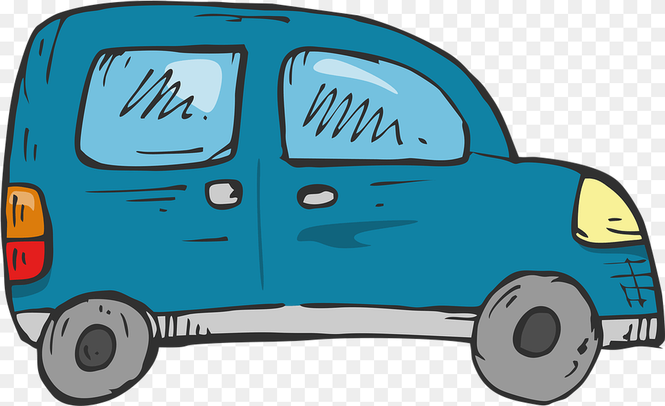 Car Cartoon Illustration Of A Carro, Transportation, Van, Vehicle, Bus Png Image