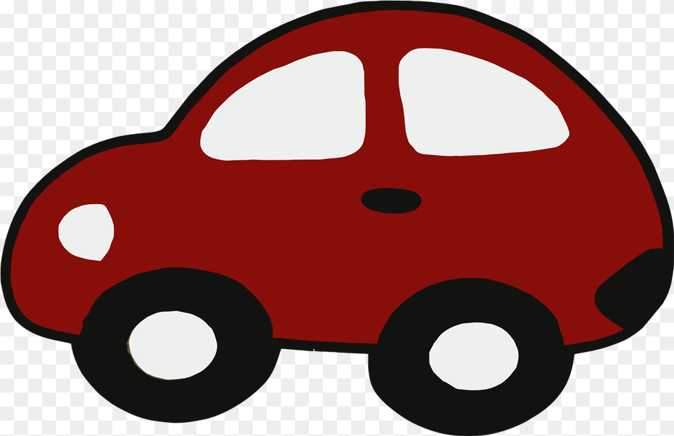 Car Clipart Cartoon Animated Red Car Transparent, Transportation, Vehicle Png Image