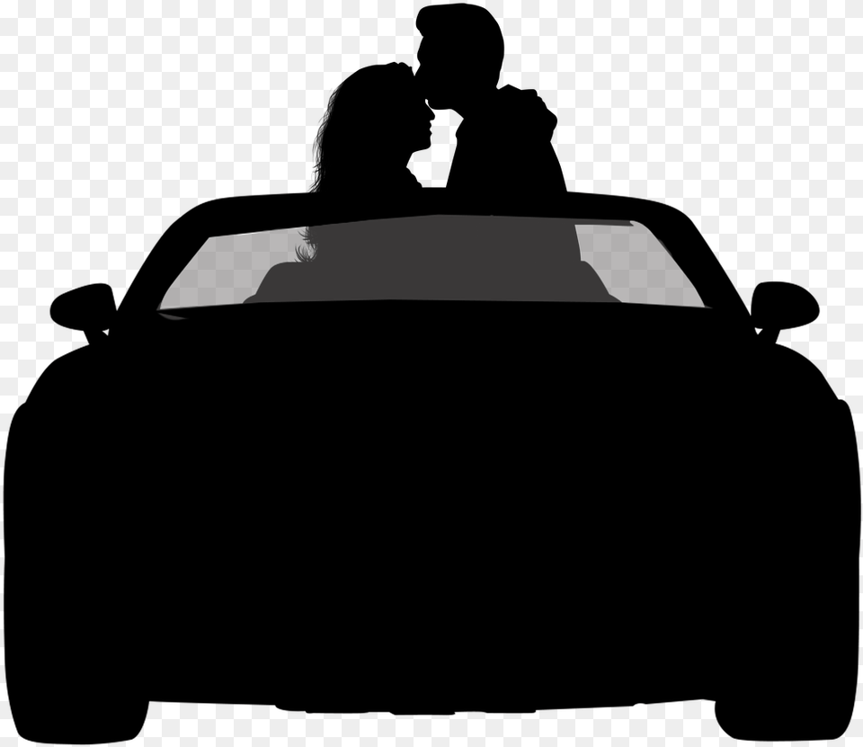 Car Couple Couple In Car Silhouette, Lamp Free Png Download