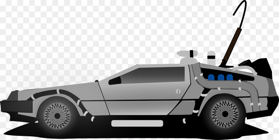 Car Delorean Clipart By Raulxav Back To The Future Delorean Cartoon, Machine, Wheel, Tow Truck, Transportation Free Png Download