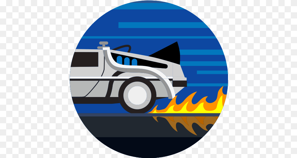 Car Delorean Fast Fire Transport Transportation Delorean Back To The Future Icon, Bulldozer, Machine, Tow Truck, Truck Free Png Download