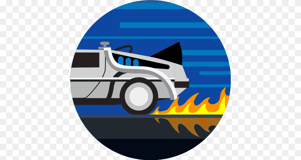 Car Delorean Fast Fire Transport Transportation Vehicle Icon, Bulldozer, Machine, Tow Truck, Truck Free Transparent Png