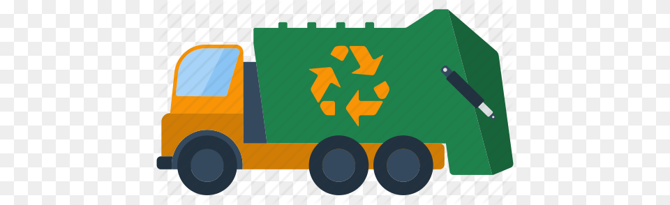 Car Ecology Garbage Nature Recycle Trash Truck Icon, Symbol, Moving Van, Transportation, Van Free Png Download