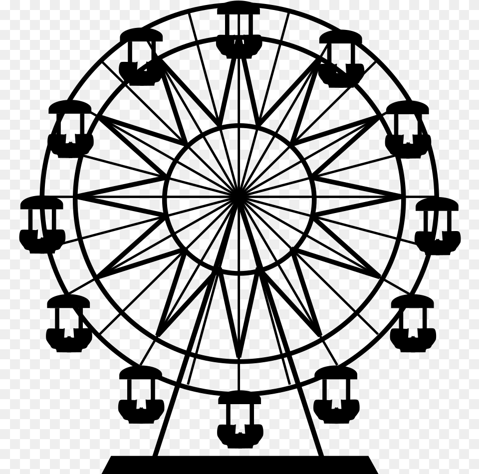 Car Ferris Wheel 2018 A3c Festival Drawing, Gray Free Png Download