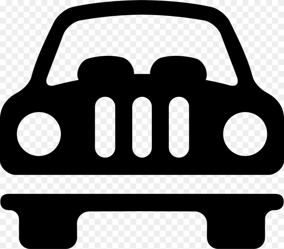 Car Front View Icon, Stencil, Jeep, Vehicle, Transportation Png Image