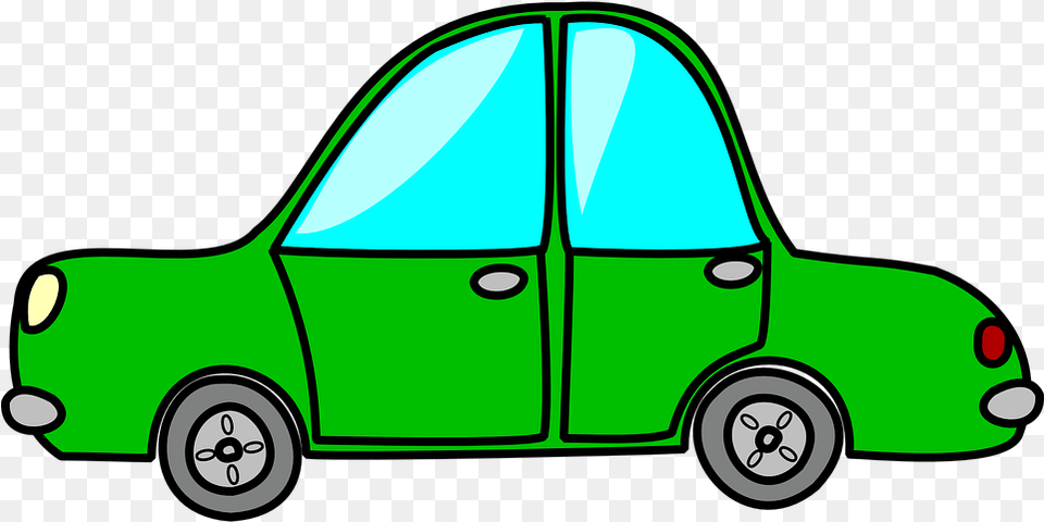 Car Green Auto Car Cartoon Transparent, Vehicle, Transportation, Spoke, Machine Free Png Download