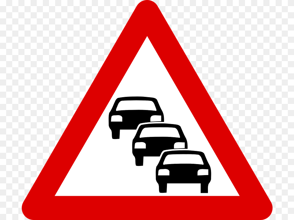 Car Heavy Traffic Sign Traffic Icon Road Signs In Ghana, Symbol, Transportation, Vehicle, Road Sign Free Png Download