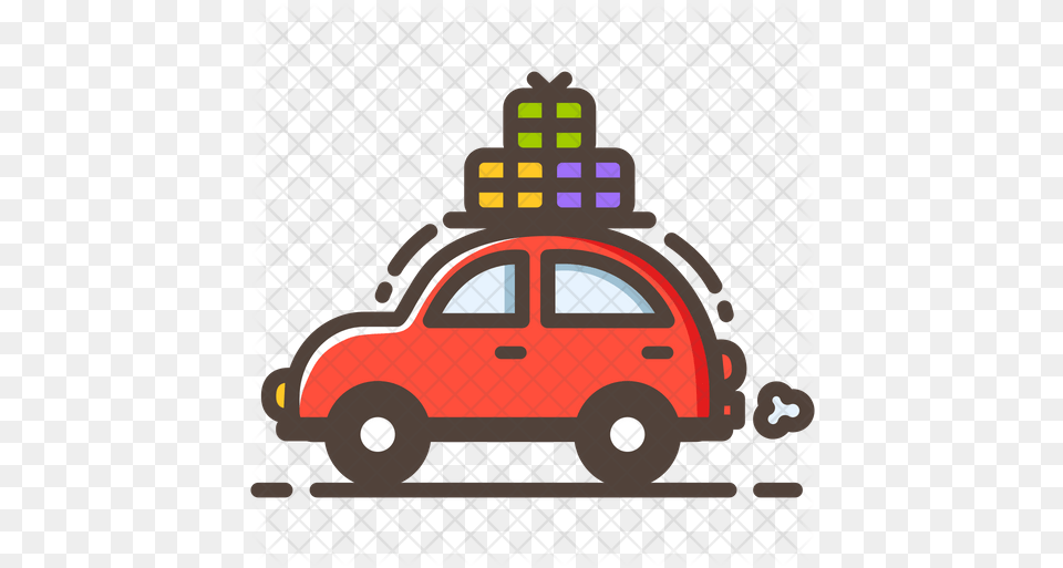 Car Icon Of Colored Outline Style Travel Car Icon, Transportation, Vehicle, Bulldozer, Machine Png Image