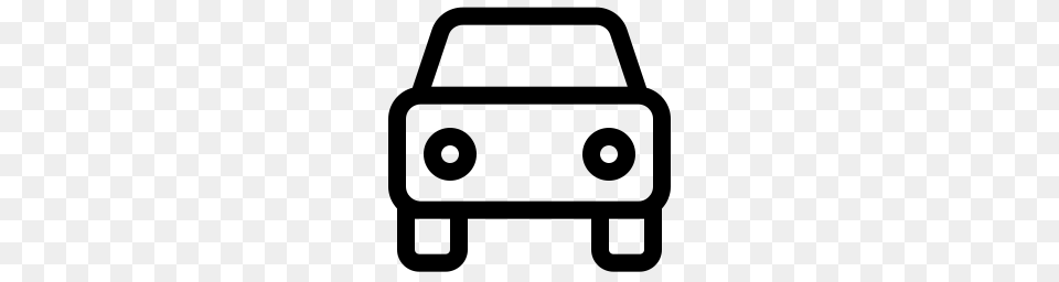 Car Icon Outline Front View, Gray Png