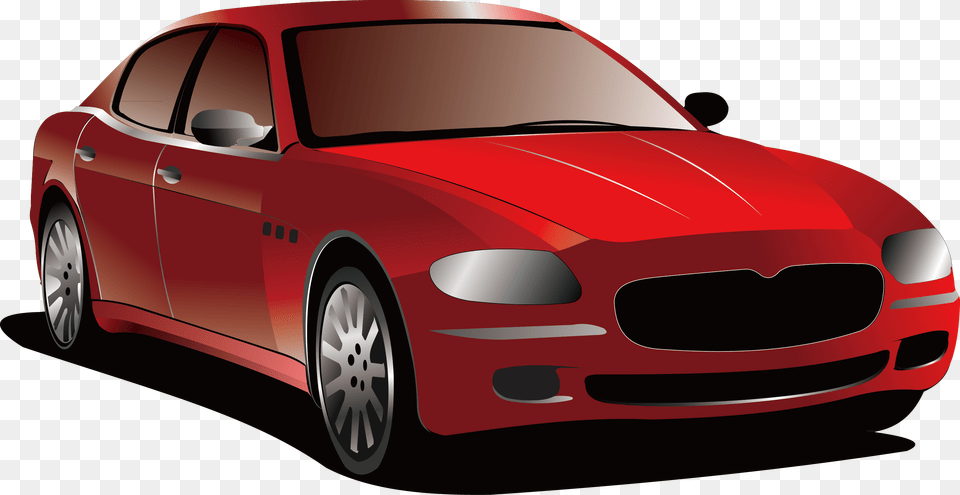Car Illustration Red Car Vector, Vehicle, Coupe, Sedan, Transportation Png
