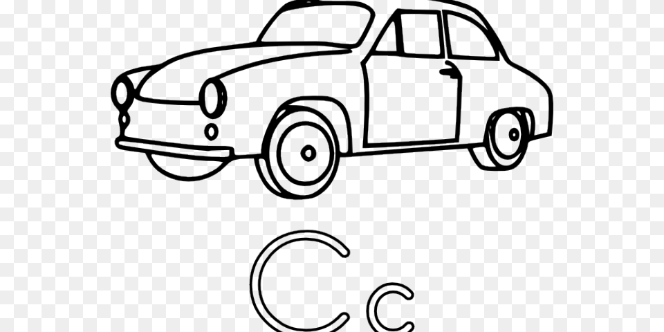 Car Line Art C Is For Car Coloring Page, Device, Tool, Plant, Lawn Mower Free Png