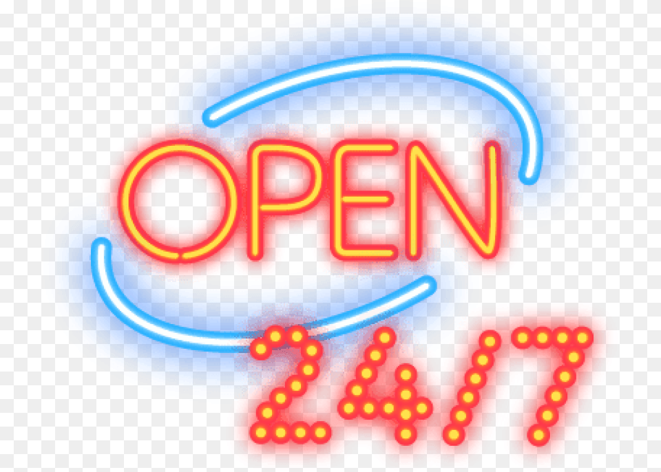 Car Locksmith 24 Hour Open Logo, Light, Neon Free Png Download