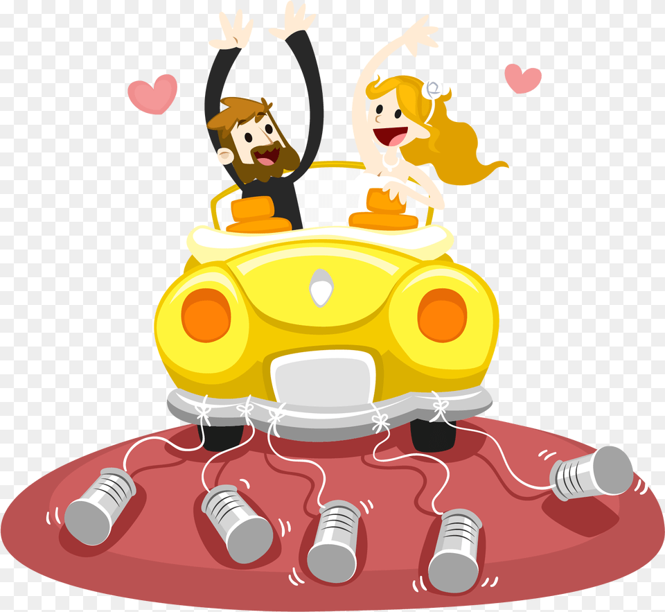 Car Marriage Euclidean Vector Couple 1000 X 416 Size Marriage Couple Photos, Person, People, Birthday Cake, Cake Free Png Download